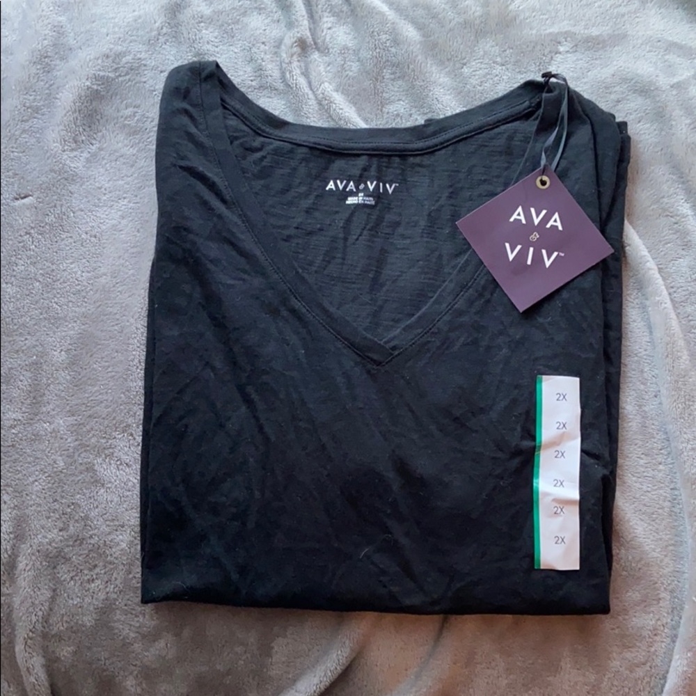 Brand new black v neck tee